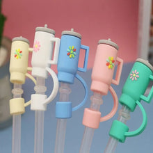 Load image into Gallery viewer, Happy Capper Straw Cover Topper (Stanley Cup Accessory) - Happy Capper Logo Flower