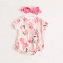 Load image into Gallery viewer, Little Miss Cottontail Southern Clothing Company Georgia Peach Faux-Mono Onesie