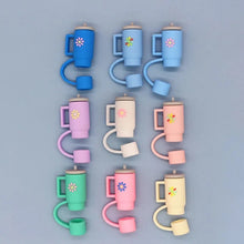 Load image into Gallery viewer, Happy Capper Straw Cover Topper (Stanley Cup Accessory) - Happy Capper Logo Flower