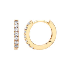 Load image into Gallery viewer, Estella Bartlett Hoop Earrings with White CZ - Gold