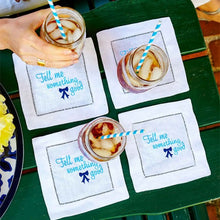 Load image into Gallery viewer, Draper James Cotton Embroidery Cocktail Napkin Set - Tell Me Something Good Bow