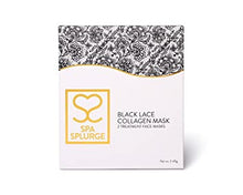 Load image into Gallery viewer, Spa Splurge Black Lace Collagen Mask - Set of 2