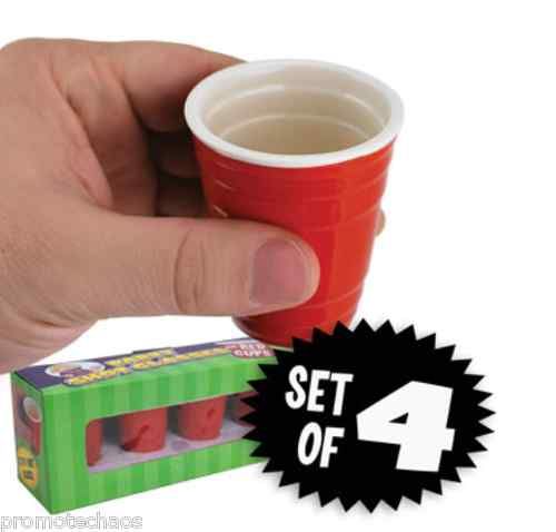 BigMouth Inc Red Cup Shots, Set of 4