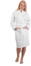 Load image into Gallery viewer, Casual K Waffle Pattern Short Robe - White (without Personalization)