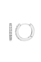 Load image into Gallery viewer, Estella Bartlett Hoop Earrings with White CZ - Silver