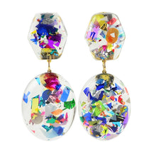 Load image into Gallery viewer, Moon and Lola ML XX TP CONFETTI POST DROP EARRINGS