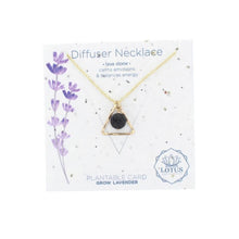 Load image into Gallery viewer, Lotus Jewelry Studio Lava Rock Essential Oil Diffuser Diamond Necklace - Gold