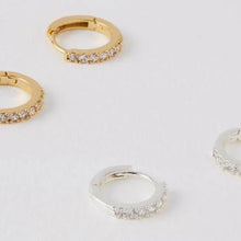 Load image into Gallery viewer, Estella Bartlett Hoop Earrings with White CZ - Gold