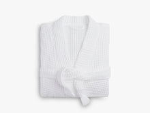 Load image into Gallery viewer, Casual K Waffle Pattern Short Robe - White (without Personalization)