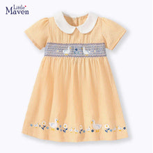 Load image into Gallery viewer, Little Miss Cottontail Southern Clothing Company Smocked Duckling Dress
