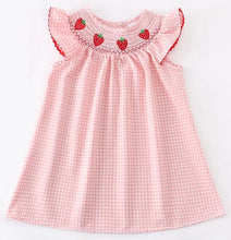 Load image into Gallery viewer, Little Miss Cottontail Southern Clothing Company Smocked Strawberry Dress
