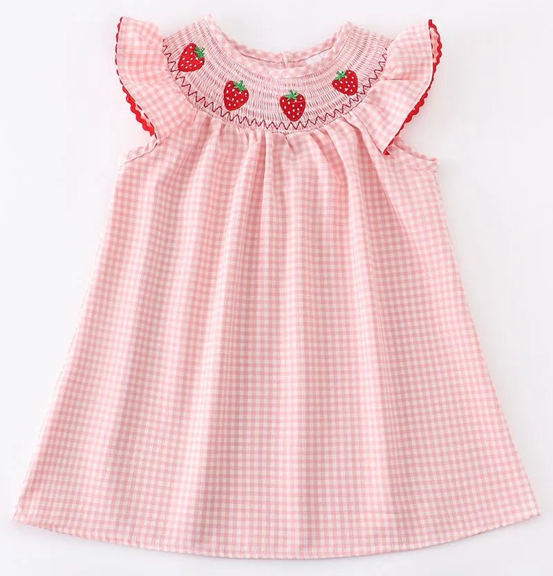 Little Miss Cottontail Southern Clothing Company Smocked Strawberry Dress