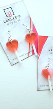 Load image into Gallery viewer, LeeLee&#39;s Room Heart Lollipop Earring - Pink/Red
