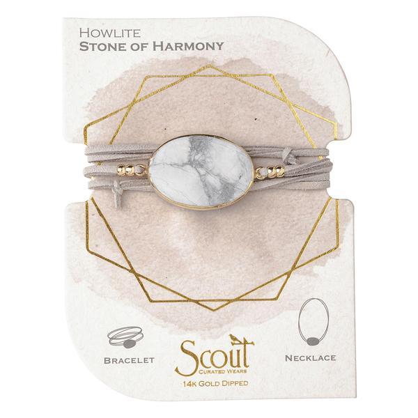 SCOUT CURATED WEARS SUEDE/STONE WRAP - HOWLITE - Stone of Harmony