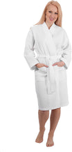 Load image into Gallery viewer, Casual K Waffle Pattern Short Robe - White (without Personalization)
