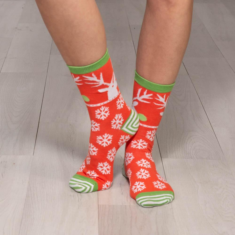 Rock Flower Paper Socks - Woodblock Deer