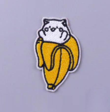 Stitch&Pin Iron On Embroidery Patch - Banana Cat Animal