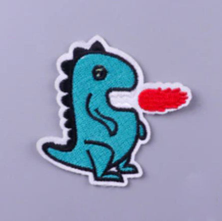 Stitch&Pin Iron On Embroidery Patch - Fire Breathing Dino