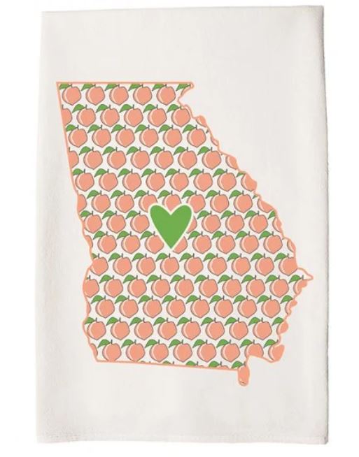 C&C Hand Towel - Georgia Peaches Patterned Hometown Heart