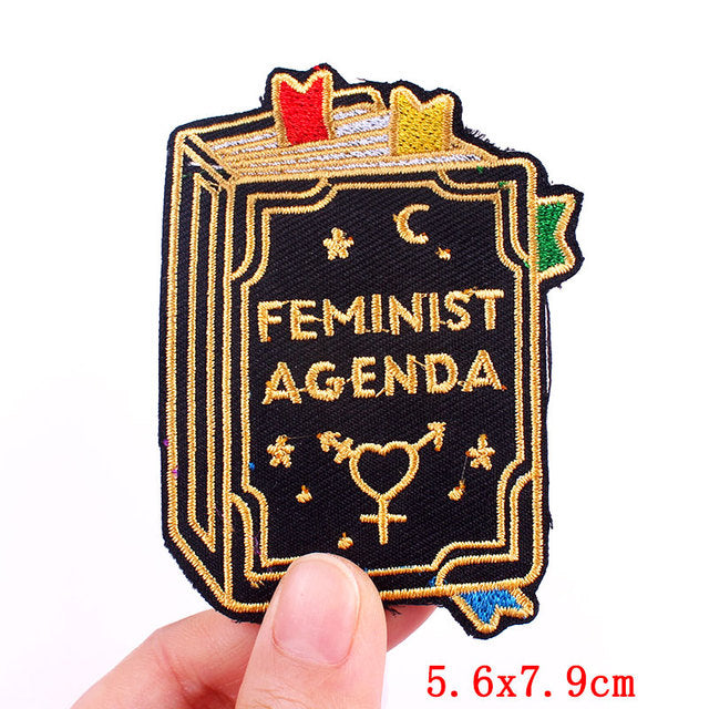 Stitch&Pin Iron On Embroidery Patch - Feminist Agenda Book