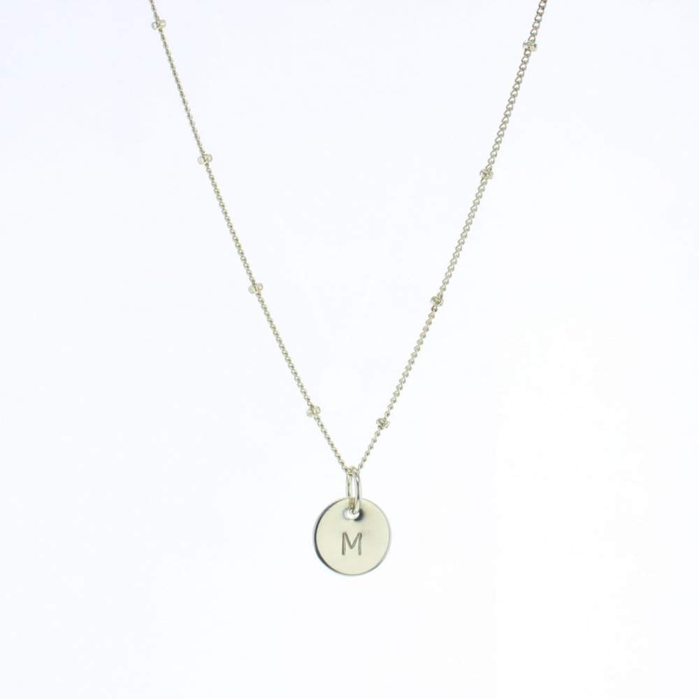 Lotus Trinket Initial Necklace - Silver B