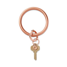 Load image into Gallery viewer, Leather Big O® Key Ring Metallic - Rose Gold
