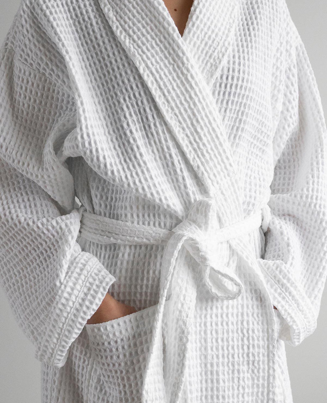 Casual K Waffle Pattern Short Robe - White (without Personalization) – From  LeeLee's Room