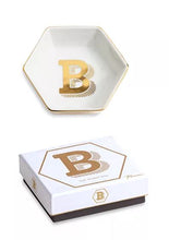 Load image into Gallery viewer, Rosanna Character Trays Hexagon Dish in a Gift Box - Trinket Tray (Multiple Letters)
