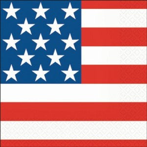 Amscan Beverage Napkins - Classic American Flag