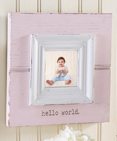 Wooden Frame - Hello World (Pink)